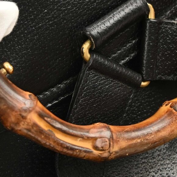 Gucci Black Pigskin Bamboo Backpack 003.1998.0016 117000 - Picture 5 of 10